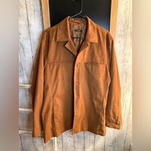 Men’s Alfani Medium Faux Suede Four Button Down Lined Pocket Light Jacket